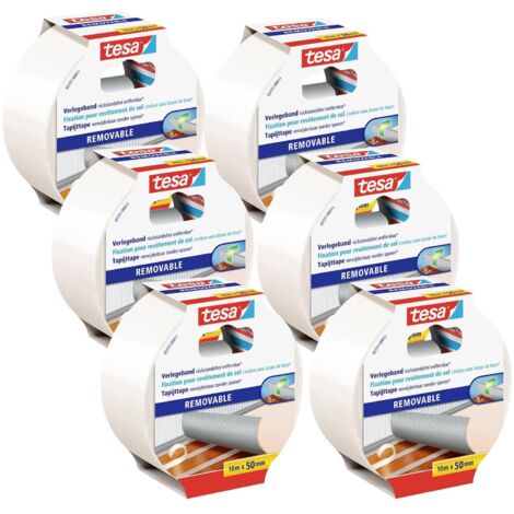 tesa 55731-00500-11 Jeu de rubans adhésifs double-face blanc (L x l) 10 m x 50 mm 6 pc(s) D024432