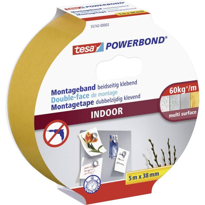 Tesa - Ruban de montage ® Powerbond 55742-00001-03 orange (l x l) 5 m x 38 mm caoutchouc 1 pc(s)