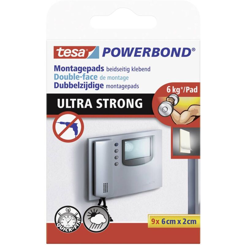 Image of Ultra strong 55790-00001-00 Pad biadesivo ® Powerbond Bianco (l x l) 60 mm x 20 mm 1 pz. - Tesa