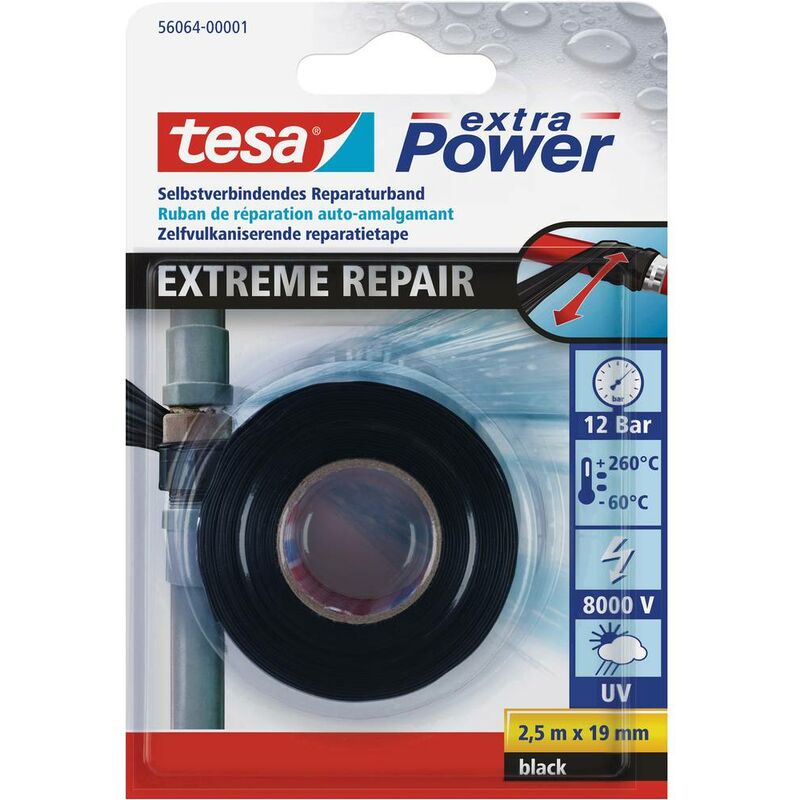 Image of Extreme repair 56064-00001-00 Nastro per riparazioni ® extra Power Nero (l x l) 2.5 m x 19 mm 1 pz. - Tesa