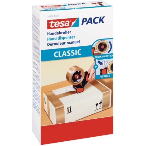 tesa 56403 Dispenser Manuale CLASSIC - Dispenser Manuale per Nastri per l'Imballaggio fino a 50 mm di Larghezza