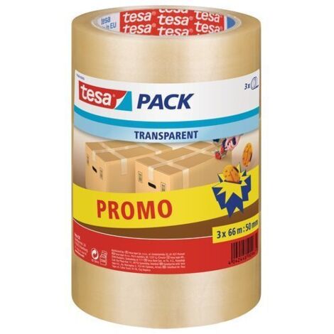 Tesa 57008-00000-01 Nastro da Imballo, 3 Pezzi, Trasparente