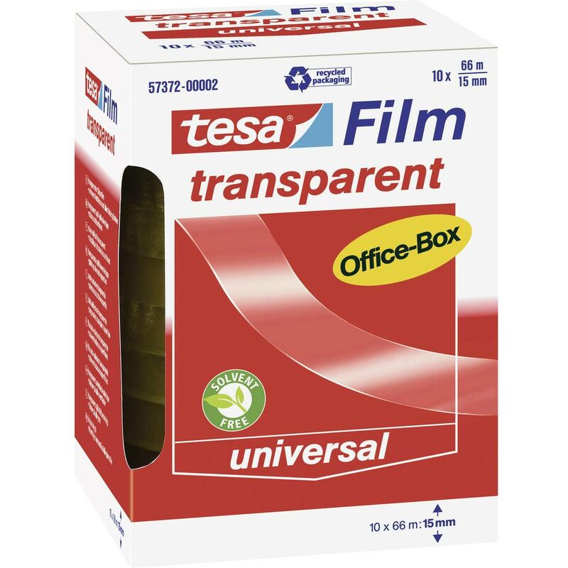 Image of tesa OFFICE-BOX 57372-00002-01 Nastro adesivo tesafilm Trasparente (L x L) 66 m x 15 mm 10 pz.