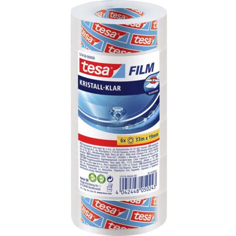 tesa 57418-00000-02 Pellicola adesiva Cristallino Trasparente (L x L) 33 m x 19 mm 6 pz.