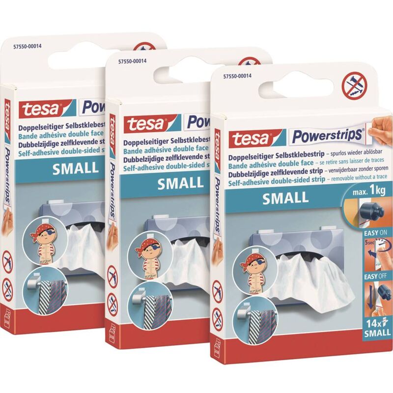 Image of tesa POWERSTRIPS® Small Nastro biadesivo Bianco Contenuto: 42 pz.