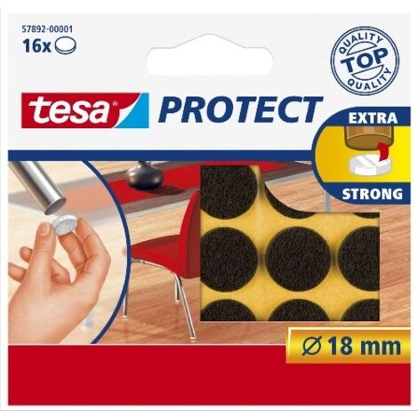 TESA 57892-00001 - FIELTRO ANTIRRASGUÑO, 18 MM (PACK DE 16 UNIDADES)