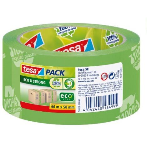 Tesa 58156-00000-00 Tesapack Eco & Strong Nastro da Imballo Adesivo, 66m-50mm, Verde