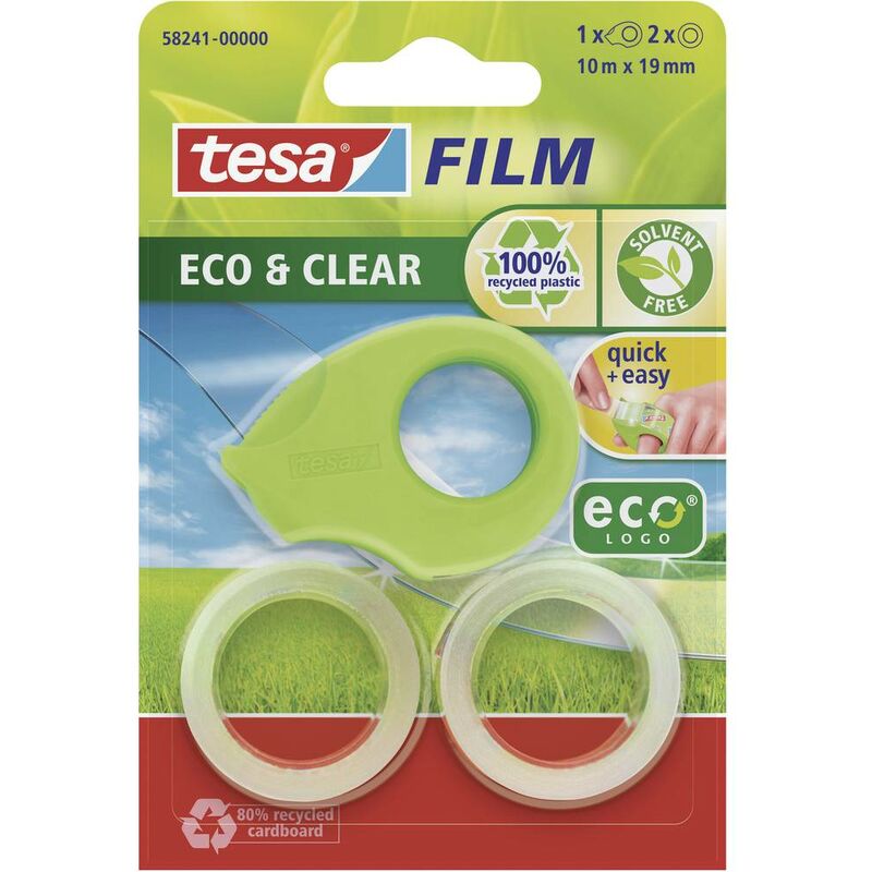 Image of Tesa - Mini ecoLogo® 58241-00000-01 Nastro adesivo film ecoLogo® Verde chiaro (l x l) 10 m x 19 mm 1 pz.