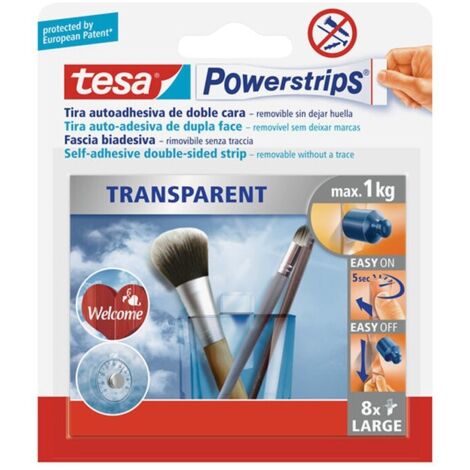 Tesa 58814 Strisce Biadesive Trasparent 2x5cm Max 1 kg