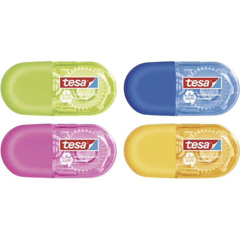Image of tesa Tesa 59816-00000-00 Correttore roller ecoLogo® Blu, Rosa, Verde, Arancione (L x L) 6 m x 5 mm 1 pz.