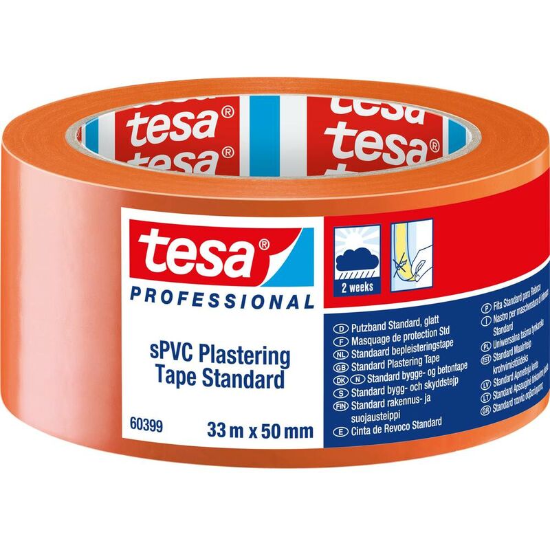 Image of Tesa - spvc 60399-00001-01 Nastro goffrato ® Professional Arancione (l x l) 33 m x 50 mm 1 pz.
