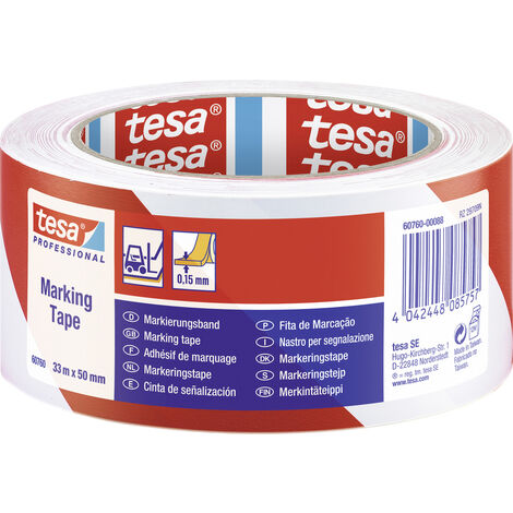 tesa  60760-00088-15 Bodenmarkierungsband tesa® Professional Rot/Weiß (L x B) 33 m x 50 mm 1 St.