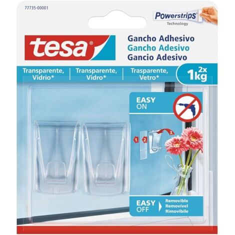 Tesa 77735 Ganchos Adhesivos Para Espejos Superficies Transparentes Max 1 kg
