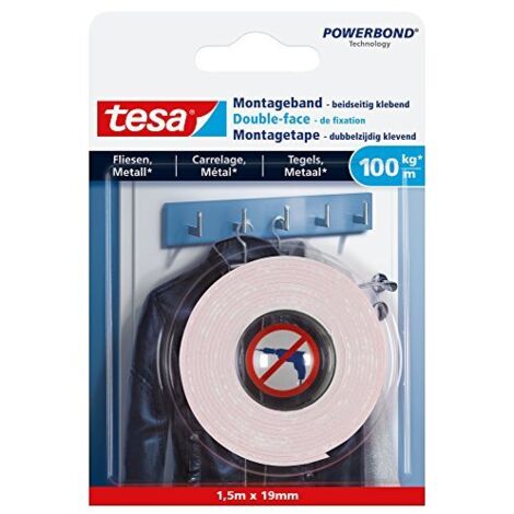 tesa 77746-00000-00 Nastro per fissaggio tesa® Powerbond Bianco (L x L) 1.5 m x 19 mm 1 pz.