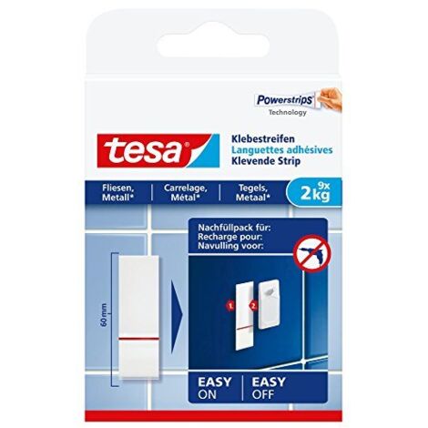tesa 77760 Strisce adesive Bianco Contenuto: 9 pz.