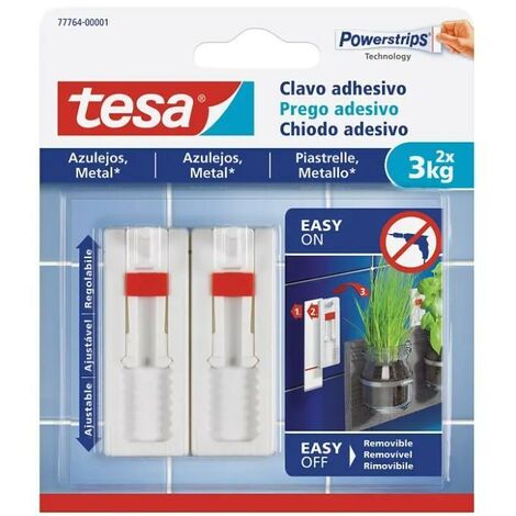 Tesa 77764 Chiodo Adesivo Regolabile Piastrelle Metallo Max 3 kg