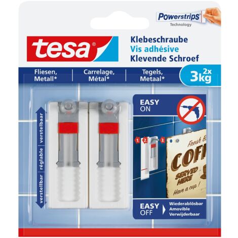 tesa 77765 Vite adesiva regolabile Bianco Contenuto: 2 pz.