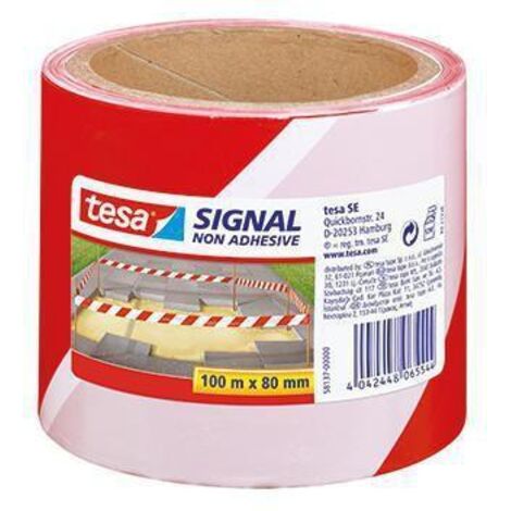 tesa Absperrband Signal 58137-00000 80mmx100m rot/weiß