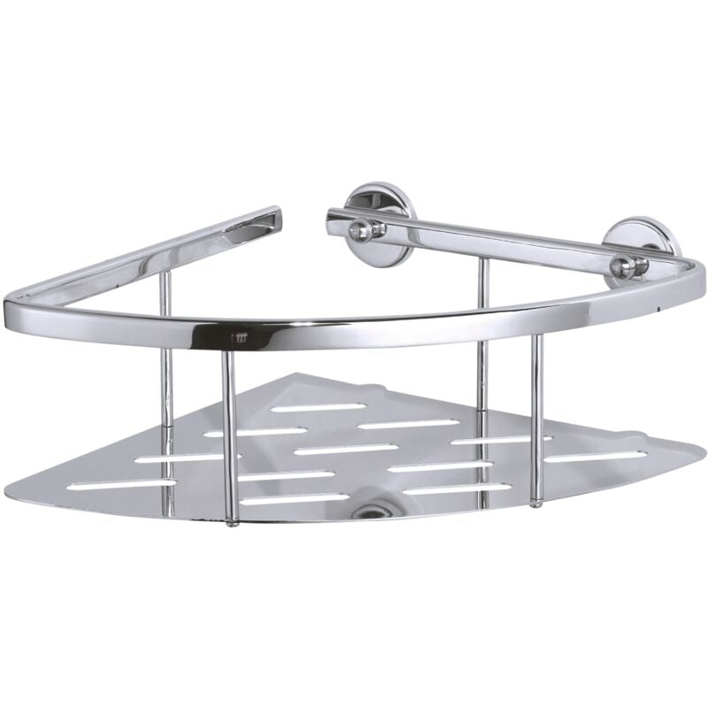 Aluxx Étagère d'angle, sans perҫage, adhésif, inoxydable, résistant à l'humidité, 9,2cm x 25,0cm x 12,5cm - Tesa