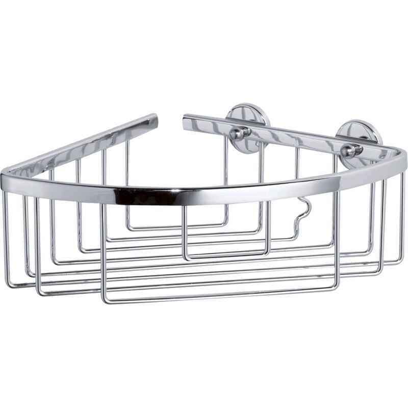 Aluxx Panier d'angle pour douche , sans perҫage, adhésif, inoxydable, résistant à l'humidité, 9,2cm x 19,2cm x 20,0cm - Tesa
