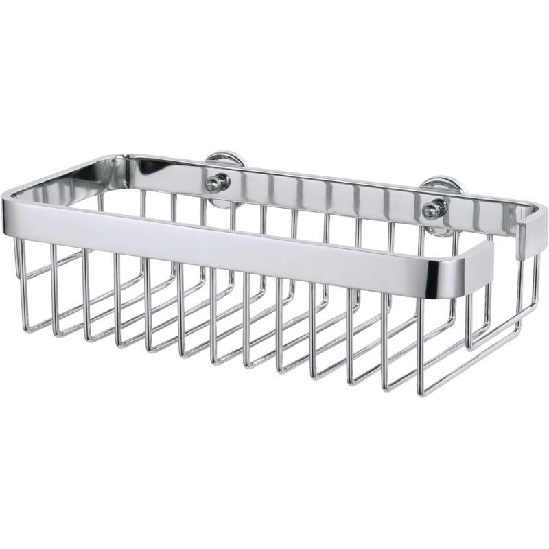 Tesa - Aluxx Panier de douche, sans perҫage, adhésif, inoxydable, résistant à l'humidité, 8,7cm x 30,0cm x 14,7cm