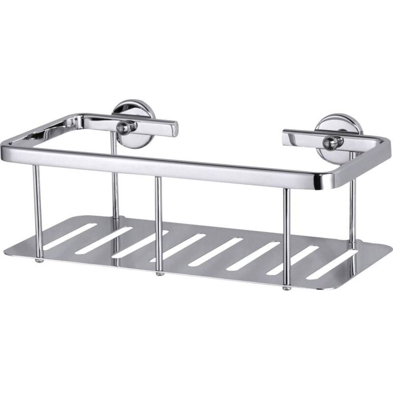 Aluxx Panier de douche, sans perҫage, adhésif, inoxydable, résistant à l'humidité, 9,2cm x 25,0cm x 12,5cm - Tesa