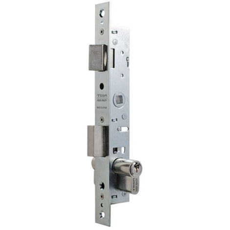 Tesa Assa Abloy 220015HZ Einpunktverschluss De Schiebehebelschloss für verzinkte Metallprofile White Eingang 13,5 mm 2200 mit Zylinder