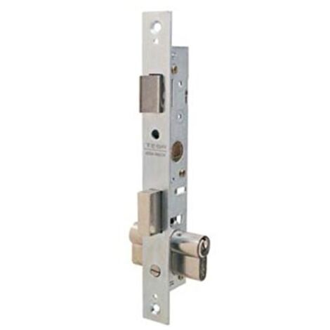 Tesa Assa Abloy 220015HZ Serratura a punto singolo De Serratura a leva scorrevole per profili metallici zincati White Ingresso 13,5 mm 2200 Con cilindro
