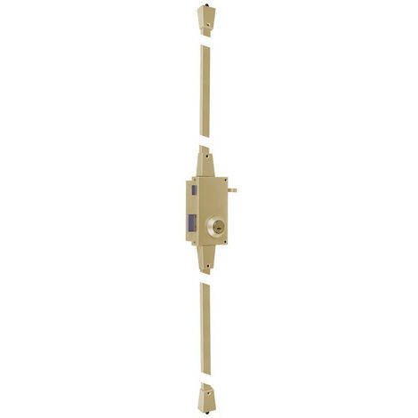 Tesa Assa Abloy – Serrure multipoint en applique 3 points – Acier doré – Côté gauche – Clé réversible T60 – Hauteur max 2215 mm – Axe 53 mm - TS30T6IAE