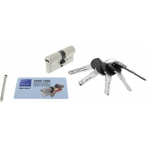 Tesa Assa Abloy TX854545N Cilindro ad Alta Sicurezza a camma Lunga, nichelato, 45 x 45 mm