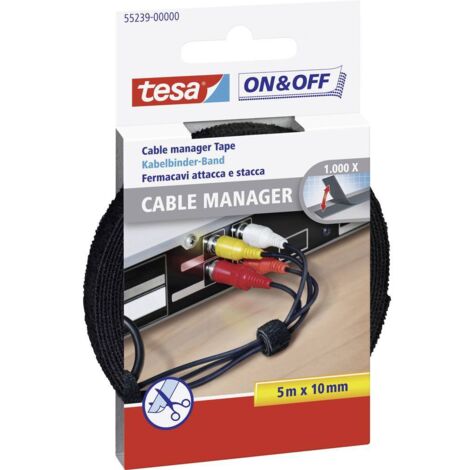 Tesa Attaccastacca Fermacavi Nero - Dimensioni 5X10 - 5pz