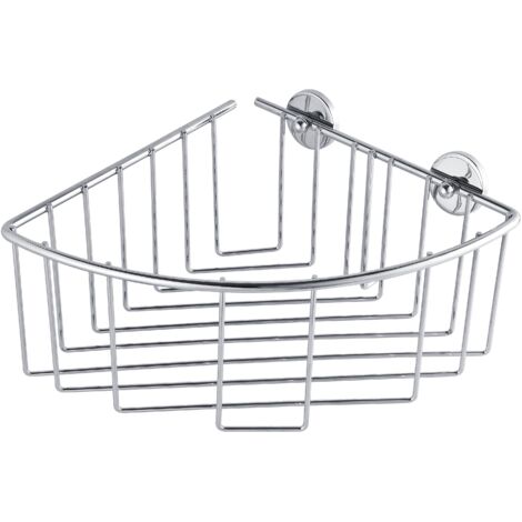 TESA BAATH PLUS PANIER DE RANGEMENT (ANGLE, EXTRA PROFOND, CHROMÉ, AVEC KLEBEL ÖSUNG, 115 MM X 205 MM X 210 MM)