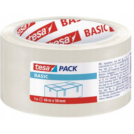 tesa BASIC Packband 66m x 50mm, transparent