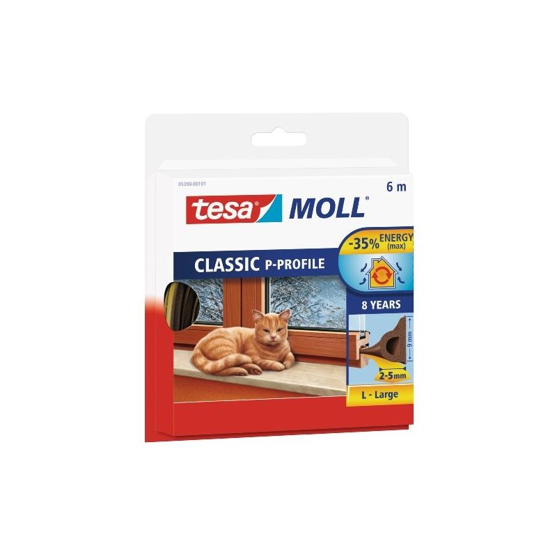 Tesa - calfeutrer 05390-00101-00 bourrelet caoutchouc profil p 6 m x 9 x 5,5 mm