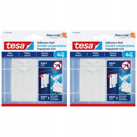 TESA Chiodo autoadesivo per piastrelle metalliche 4 kg x 2