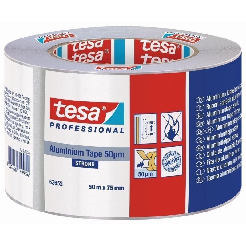 

Cinta De Aluminio Fuerte 50 Micras Con Protector 50 M - Tesa