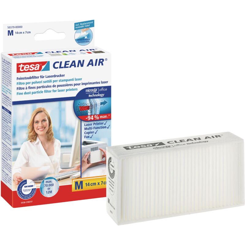 Clean Air - filtre efficace contre les poussières fines pour imprimantes laser (taille m) - Tesa