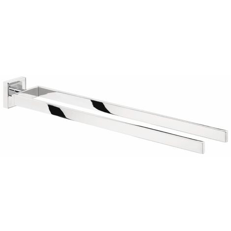tesa Deluxxe Porta asciugamani, autoadesivo, cromato lucido, design raffinato, inox garantito, 50mm x 72mm x 450mm