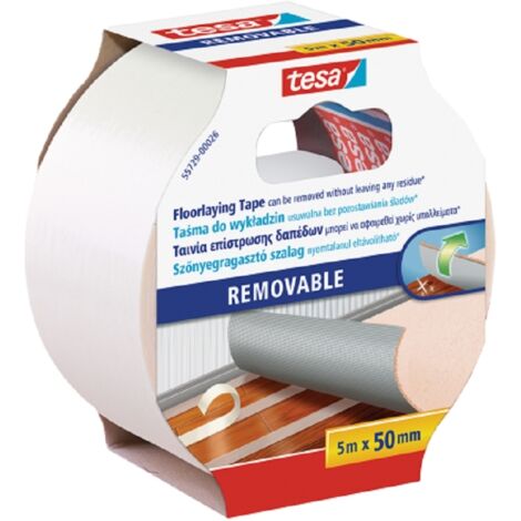 Tesa doppelseitiges Klebeband für Teppiche, ablösbar, rutschfest, unter Teppich, 5m50mm