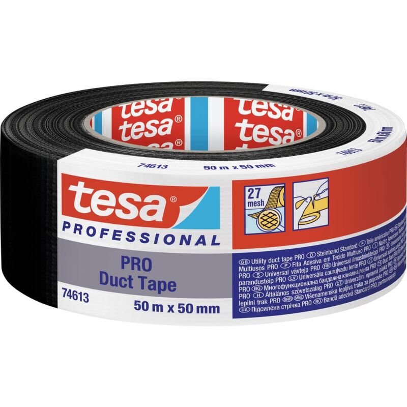 Image of Duct Tape pro 74613-00002-00 Nastro per riparazioni Nero (l x l) 50 m x 50 mm 1 pz. - Tesa