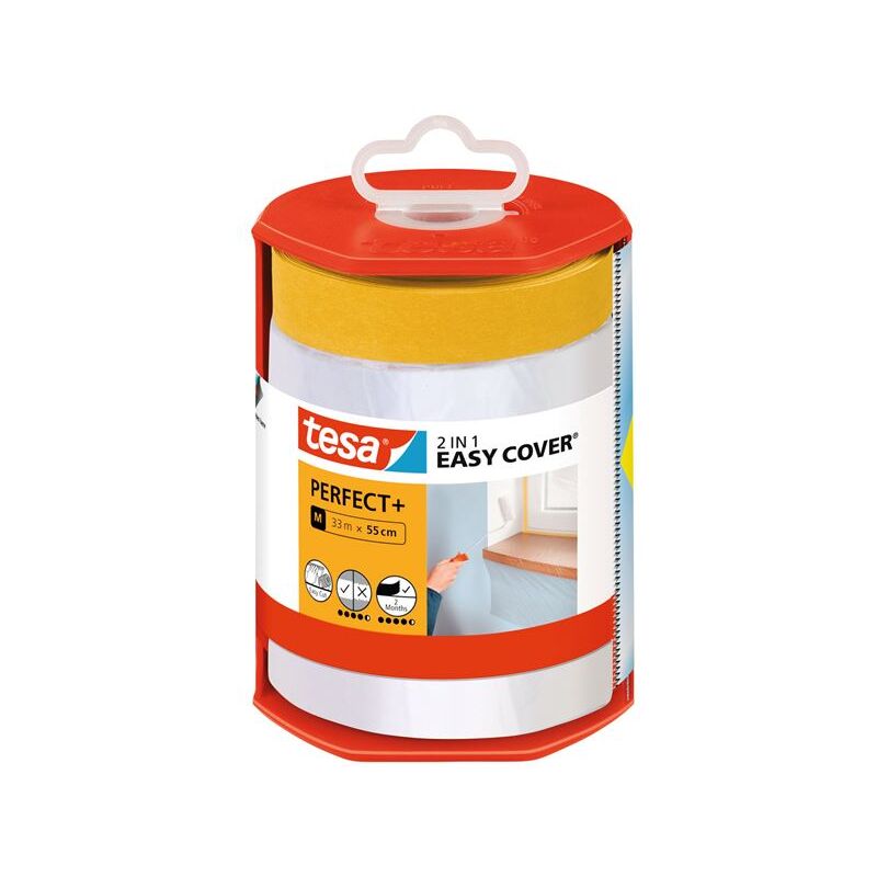 Easycover dérouleur + bache et ruban de masquage 33m x 0.55m - Tesa