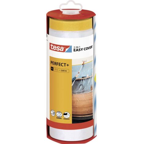 tesa Easy Cover Perfect+ 56572-00000-00 Film de masquage jaune, transparent (L x l) 17 m x 2.60 m 1 pc(s)