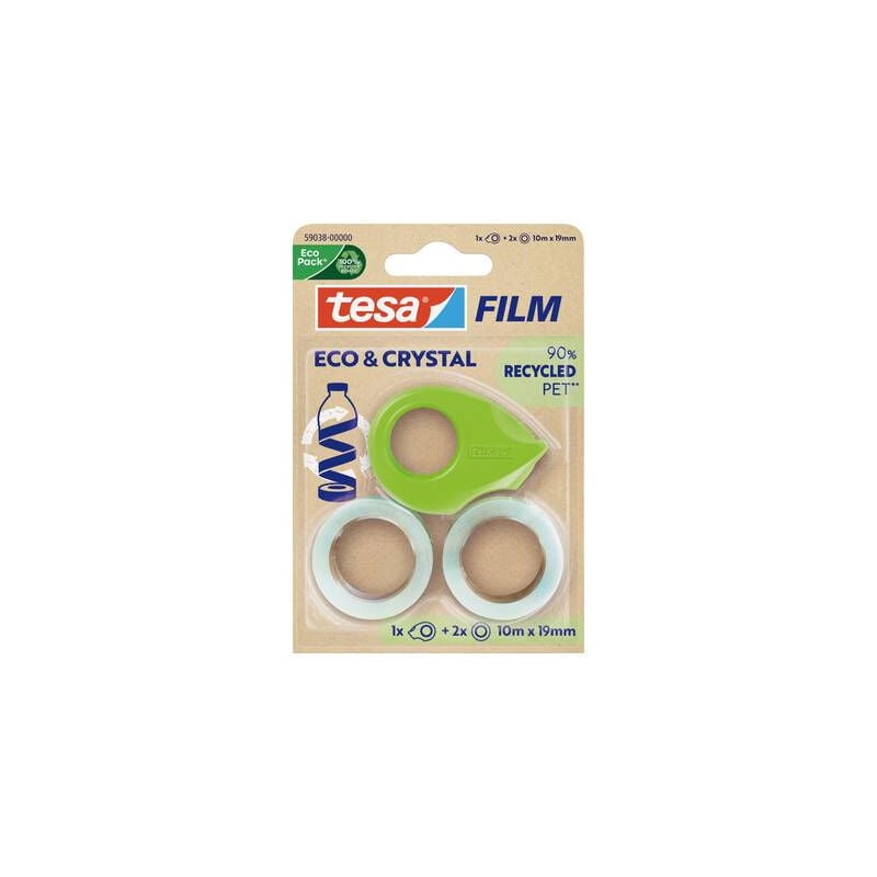 Eco & crystal 59038-00000-00 film film® eco & crystal transparent (l x l) 10 m x 19 mm 2 pc(s) - Tesa