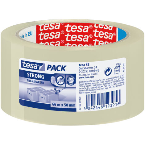 TESA EMBALLER TOUR DE 6 RUBANS ADHÉSIFS DE FERMETURE PP STRONG 66M X 50MM