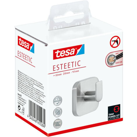 tesa® Deluxxe Ablage Badezimmer, Metall, verchromt, inkl