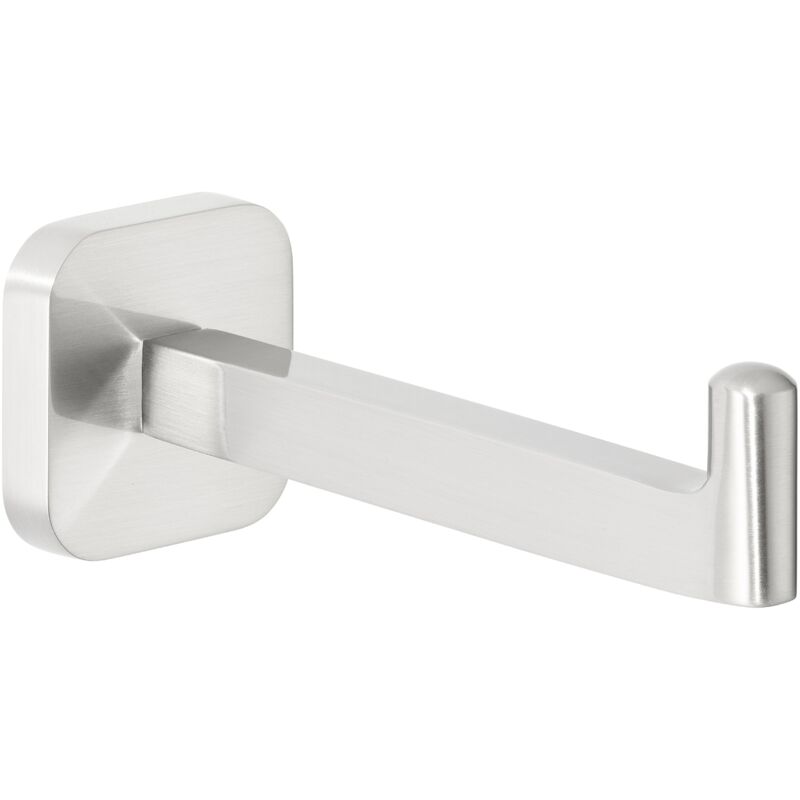 tesa ESTEETIC Porte-rouleau de rechange pour papier toilette, chromé - pour montage mural sans perçage, solution adhésive incluse - 128 mm x 50 mm x