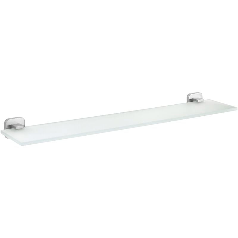 Tagère de salle de bain Tesa esteetic en verre dépoli, support chromé - étagère en verre pour montage mural sans perçage, solution adhésive incluse