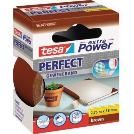 tesa extra Power Gewebeband Perfect 2,75 m x 38 mm, braun Montageband