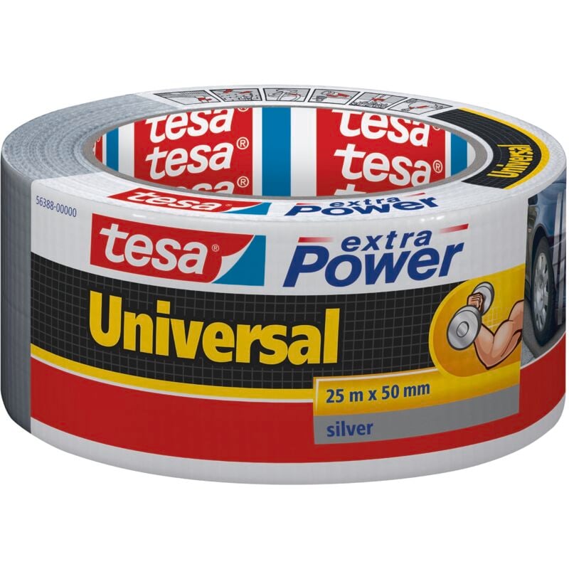 Tesa - extra Power Universal Gewebeband - Klebeband mit extra starkem Halt - vielseitiges Duct Tape für Reparaturen, zum Befestigen, Abdichten und