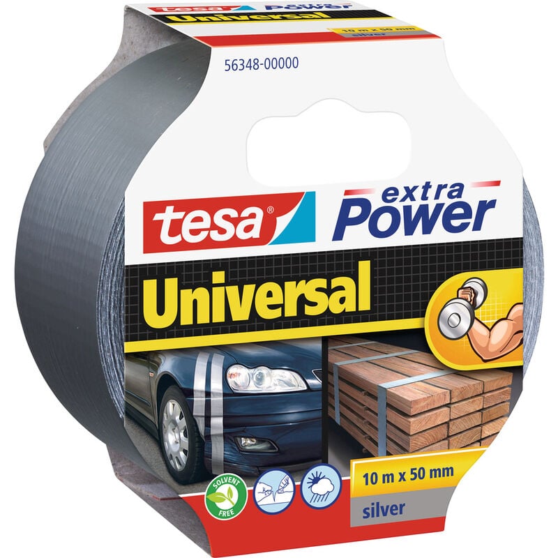 Universal 56348-00000-06 Gewebeklebeband ® extra Power Silber (l x b) 10 m x 50 mm 1 St. - Tesa